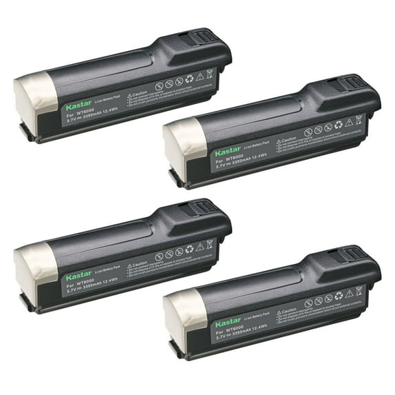 Kastar Battery 4-Pack Replacement for Zebra WT60XX WT6000 WT6000-TS WT60A0 WT60A0-TS WT60A0-TX WT60B0 WT6300 WT63B0 WT63B0-TX RS60XX RS6000 RS60B0 Wearable Mobile Computer Barcode Scanner