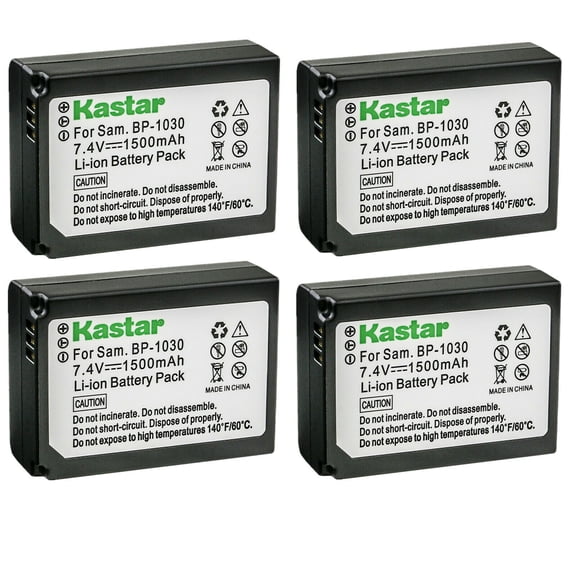 Kastar Battery 4-Pack Replacement for Samsung BP-1030 BP1030, ED-BP1030, BP-1130 BP1130, ED-BP1130 Battery, BC-1030 BC1030, BC-1030b BC1030b Charger