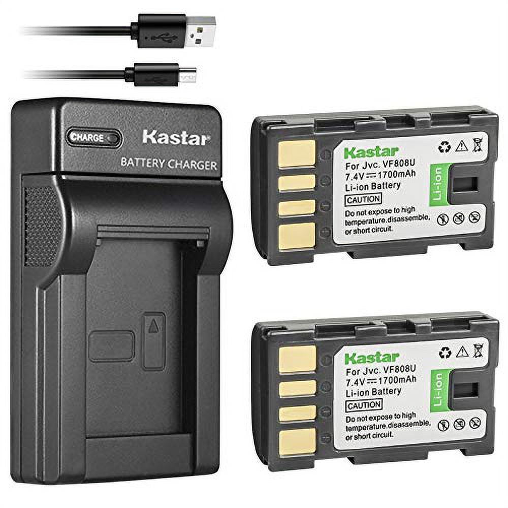 DSTE BN-VF808 Batterie De Rechange + Chargeur Voyage DC36E Pour Caméscopes JVC GZ-MG130 GZ-MG150 Et Plus - Idéal Pour Vos Voyages