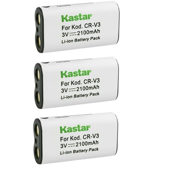 Kastar CR-V3 Battery 3-Pack Replacement for Sanyo Xacti VPC-S4, Xacti VPC-S5, Xacti VPC-S5 BK, Xacti VPC-S6, Xacti VPC-X350, Xacti VPC-Z400, Xacti VPC-MZ1, Xacti VPC-MZ2 Camera