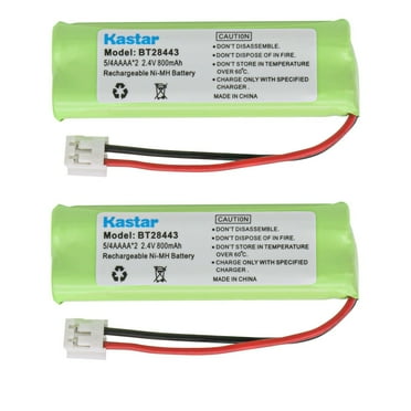 Kastar Cordless Battery (2 Pack), Ni-MH 2.4V 800mAh, Replacement for BT-18443 BT-28443 89-1337-00-00 VTech LS-6115 LS-6117 LS-6125 LS6126 LS6225 Wireless Home Handset Telephone