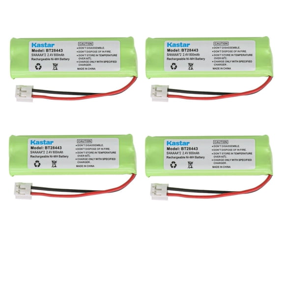 Kastar Cordless Battery (4 Pack), Ni-MH 2.4V 800mAh, Replacement for BT-18443 BT-28443 89-1337-00-00 VTech LS-6115 LS-6117 LS-6125 LS6126 LS6225 Wireless Home Handset Telephone