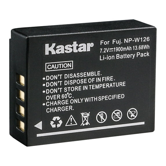 Kastar FNP-W126s Battery 1-Pack Replacement for Fujifilm X-PRO1 X-PRO2 X-PRO3 X-A1 X-A2 X-A3 X-A5 X-A7 X-A10 X-E1 X-E2 X-E2S X-E3 X-E4 X-H1 X-M1 X-S10 X-T1 X-T2 X-T3 X-T10 X-T20 X-T30 X-T30 II Camera