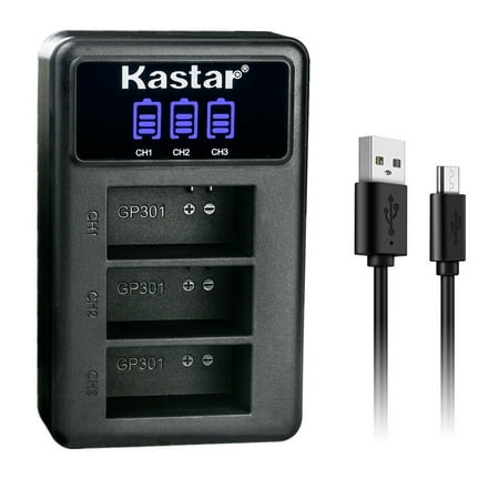 Kastar LCD Triple USB Battery Charger Compatible with Suptig Diving Light High Power Dimmable Waterproof LED Video Light, Suptig XShot Dimmable Waterproof (45m) LED Video Light