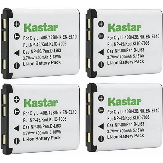 Kastar Li-42B Battery 4-Pack Replacement for iKan PDMOVIE Remote Air Pro 3 and Live Air 2 Motor, HP (Hewlett Packard) PW460t PW550z SW450, Minolta MN12Z Digital Camera