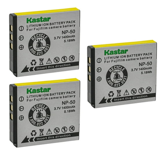 Kastar NP-50 Battery 3-Pack Replacement for PHILIPS SJB1142, SJB1142/17, SJB1142/37, NOMAD 24032X, 4126 Digital Camera, SiOnyx Aurora Sport Water-Resistant IR Night Vision Camera
