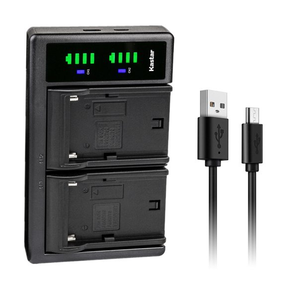 Kastar NP-F550 / NP-F570 LTD2 USB Battery Charger Compatible with Desview R5Ⅱ Camera Field, R6 UHB 5.5'' 2800 cd/m² Ultra High-Brightness, R7 7'' On-Camera 4K Touchscreen Monitor