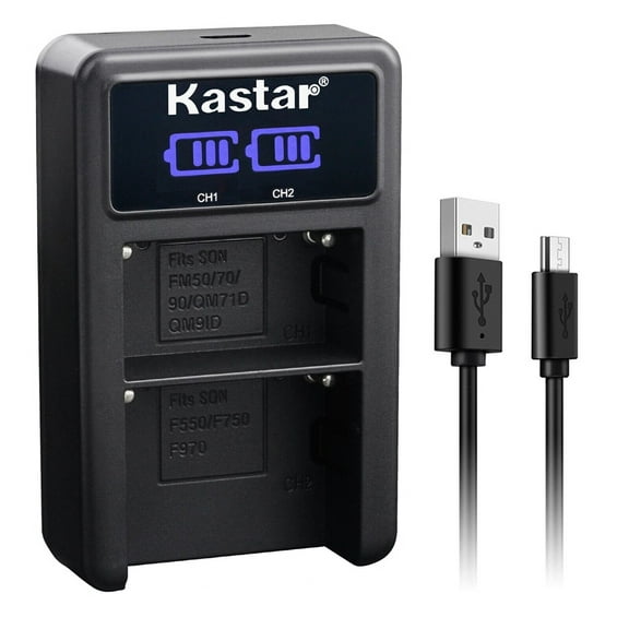 Kastar NP-F570 LED2 USB Battery Charger Compatible with Neewer CN-126 CN-160 CN-216 CN-304 NL288 NL288ARC 660 LED SNL660 P200 P280 RGB176 RGB190 RGB450 RGB480 RGB530 RGB650 RGB660 LED Light