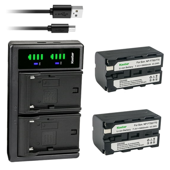 Kastar NP-F770 Battery 2-Pack and LTD2 USB Charger Compatible with Atomos Battery Atomos Shogun Flame, Atomos Shogun Inferno, Atomos Ninja Inferno Recording Monitor, Z Cam E2-F8 Full-Frame 8K Cinema