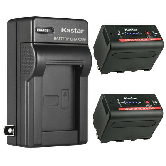 Kastar NP-F780EXP Battery 2-Pack and AC Wall Charger Replacement for Sony DCR-TRV900 DCR-TV900 DCR-VX2001 DCR-VX2100 DCR-VX2100E DCR-VX700 DCR-VX9 DCR-VX9000 DSR-DU1 DSR-200 DSR-PD100 DSR-PD150 Camera