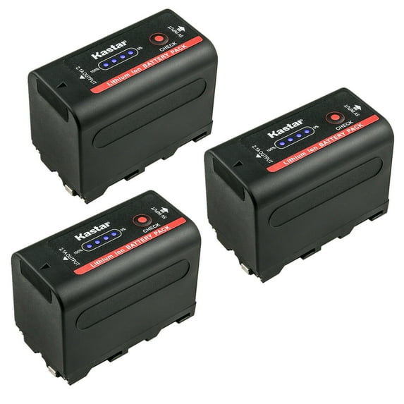 Kastar NP-F780EXP Battery 3-Pack Replacement for Sony HXR-NX100 HXR-NX3 HXR-NX5 HXR-NX5R MPK-DVF4 MVC-CD1000 MVC-CD400 MVC-CHF81 MVC-CKF81 MVC-FD100 MVC-FD200 MVC-FD5 MVC-FD51 MVC-FD7 Camera