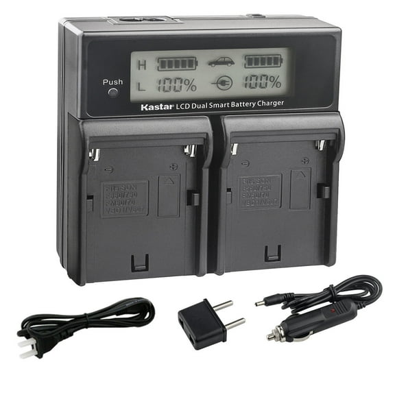 Kastar NP-F970 CH04 Dual Fast Charger Compatible with Sony MVC-FD83 MVC-FD85 MVC-FD87 MVC-FD88 MVC-FD90 MVC-FD91 MVC-FD92 MVC-FD95 MVC-FD97 MVC-FDR1 MVC-FDR3 PBD-D50 Camera