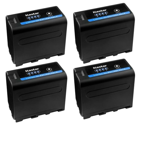 Kastar NP-F970 PRO Battery 4-Pack Replacement for Blackmagic Design Pocket Cinema Camera 6K Pro (Canon EF), Desview R5, 5.5 inch Touchscreen On-Camera Field Monitor