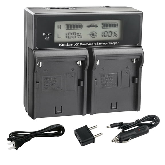 Kastar NP-F980EXP CH04 Dual Fast Charger Compatible with Blackmagic Design Video Assist 5" 7" Assist 3G-SDI/HDMI SmallHD 503 702 703 INDIE 7 Cine 7 On-Camera Monitor