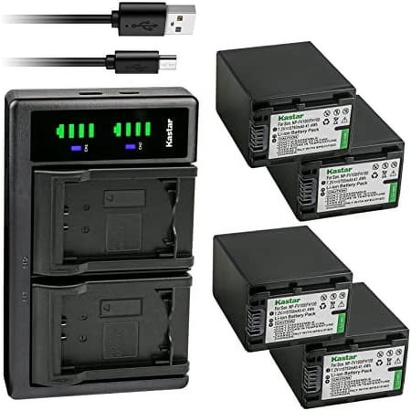 Kastar NP-FH100 Battery 4-Pack and LTD2 USB Charger Compatible with Sony DCR-SR210 DCR-SR220 DCR-SR290 DCR-SR30 DCR-SR300 DCR-SR32 DCR-SR33 DCR-SR35 DCR-SR36 DCR-SR37 DCR-SR38 DCR-SR40 Camera