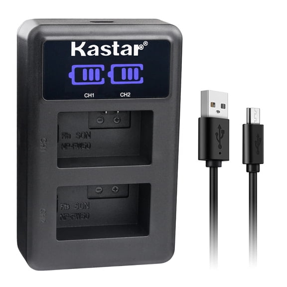 Kastar NP-FW50 LED2 USB Battery Charger Compatible with Pixii A1571 Camera, Pixii A2572 Camera, Hasselblad Lunar Mirrorless Digital Camera
