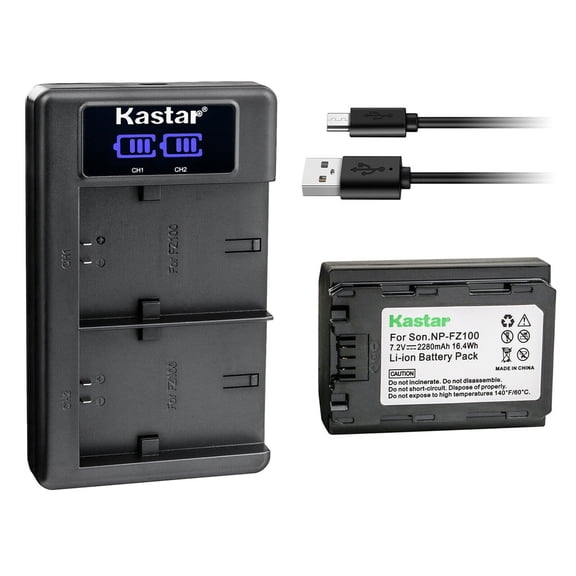 Kastar NP-FZ100 1-Pack Battery and LKD2 USB Charger Compatible with Sony Alpha 9 α9, Alpha A9 / ILCE-9, Alpha A 9, Alpha 9R α9R, Alpha A 9R, Alpha A9S α9S, Alpha A9 II A9II α9 II α9II Camera
