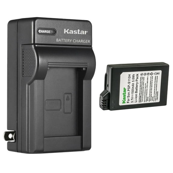 Kastar PSP110 PSP-110H Li-ion Battery and AC Wall Charger Replacement for Sony Video Game PSP Playstation PSP-110, PSP Fat, PSP-1010, PSP-1000, PSP-1000G1, PSP-1000G1W, PSP-1000K, PSP-1000KCW