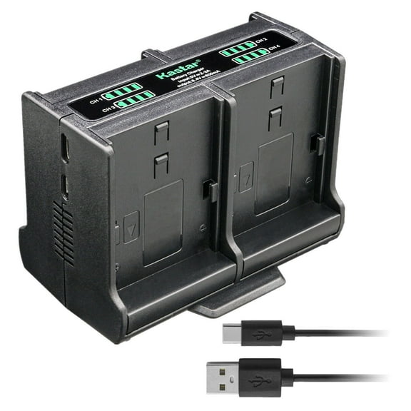 Kastar Quadruple Battery Charger Compatible with Sony PLM-50 PLM-A35 PLM-A55 Q002-HDR1 UPX-2000 NEX-EA50M NEX-FS100 NEX-FS700R NEX-FS700RH FDR-AX1 PXW-Z100 PXW-Z150 Camera