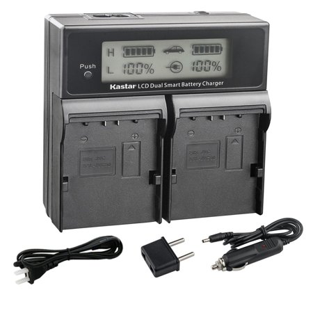 Kastar SSL-JVC70 AC LCD Dual Fast Charger Compatible with JVC GY-HM200U, GY-HM200HW, GY-HM200SP, GY-HM200SP SPORTS, GY-HM250 GY-HM250SP, GY-HM600, GY-HM600E, GY-HM600EC