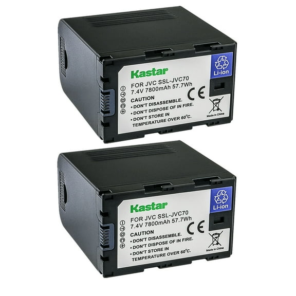 Kastar SSL-JVC70 Battery 2-Pack Replacement for JVC GY-HM200HW, GY-HM200SP, GY-HM200SP SPORTS, GY-HM250 GY-HM250SP, GY-HM600, GY-HM600E, GY-HM600EC, GY-HM620U, GY-HM650, GY-HM650U, GY-HM650SC Camera