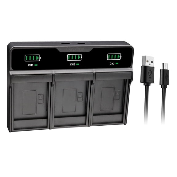 Kastar Triple Battery Charger Replacement for Sony NP-F330 NP-F530 NP-F550 NP-F570 Battery