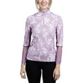 thumbnail image 1 of Kastel Denmark Women's Lightweight Crewneck Sun Shirt | 1/4 Zip Athletic Tops | UPF 30+ Protection (Lilac Floral, Medium), 1 of 4