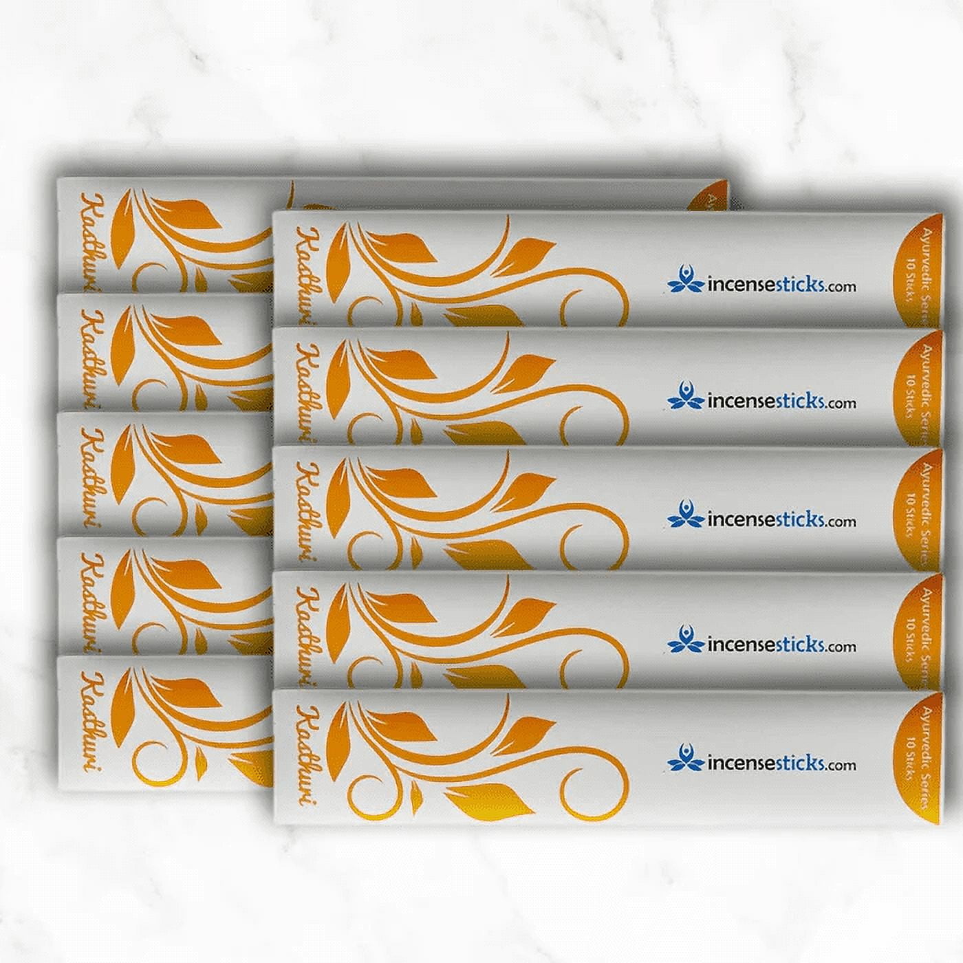 Kasthuri Incense Sticks 8" - 10 Packs, 10 Sticks Each | Gentle & Musky Exotic Aroma