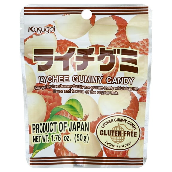 Kasugai Lychee Gummy Candy 1.76 oz (Pack Of 24)