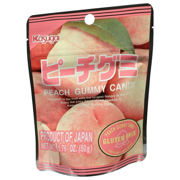 Kasugai Peach Gummy Candy 1.76 oz (Pack Of 24)