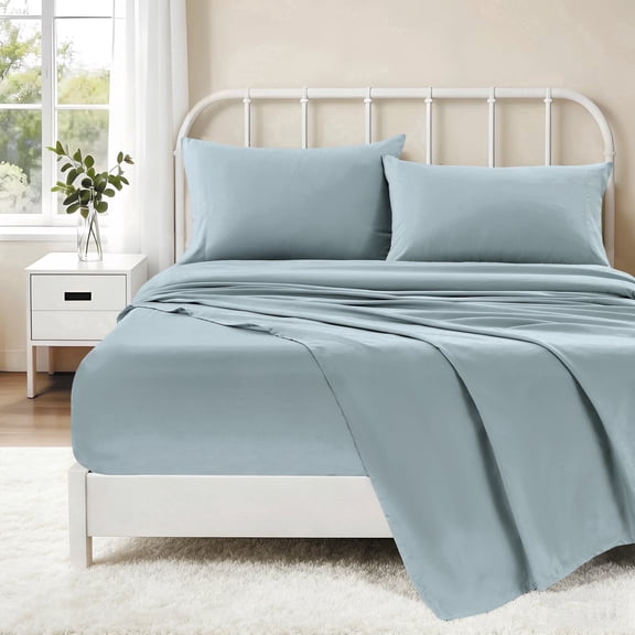 Kasylan 4 Piece Sheet Set,Comfy Breathable Cooling Bed Sheets Set, Deep Pocket Sheets,Wrinkle Free,King,Blue