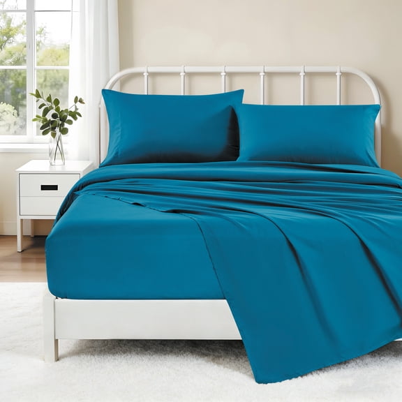 Kasylan 4 Piece Sheet Set,Comfy Breathable Cooling Bed Sheets Set,Ultra-Soft, Wrinkle Free,Queen,Turquoise