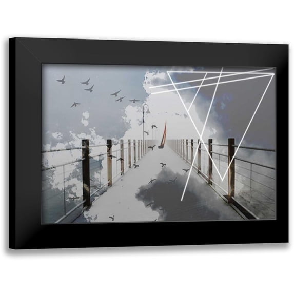 Kat 24x17 Black Modern Framed Museum Art Print Titled - Bridge