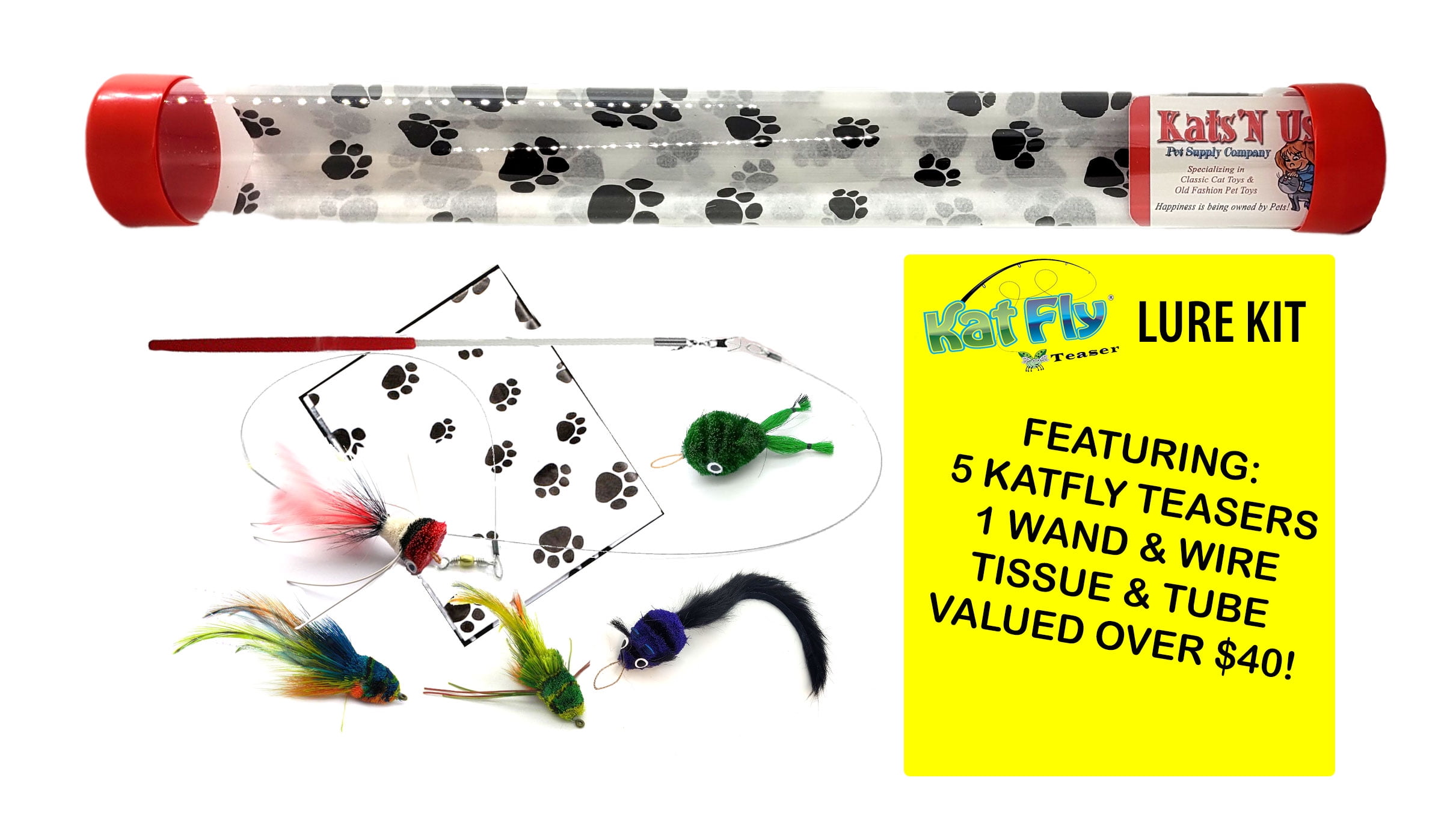 Kat Fly® Lure Cat Toy Wand Kit