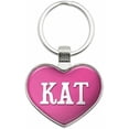 thumbnail image 1 of Kat - Names Female Metal Heart Keychain Key Chain Ring, Multiple Colors Available, 1 of 1