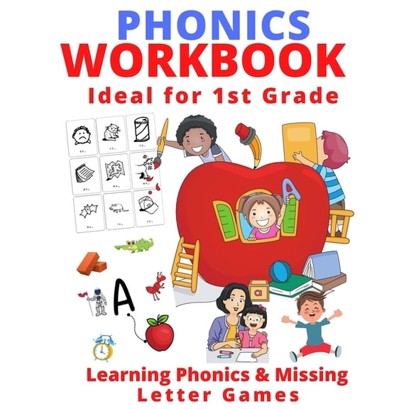 Kat's Classes Phonics Workbook Ideal for 1st Grade: Learning Phonics & Missing Letter Games, Book 18, (Paperback)