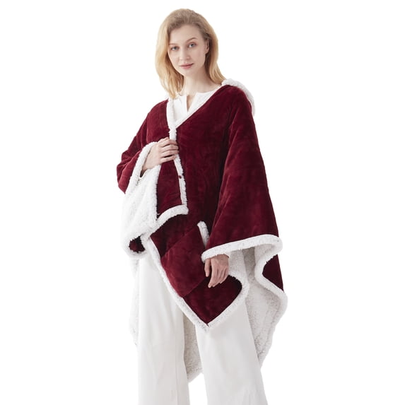 Kata Red Sherpa Heated Electric Blanket, Throw