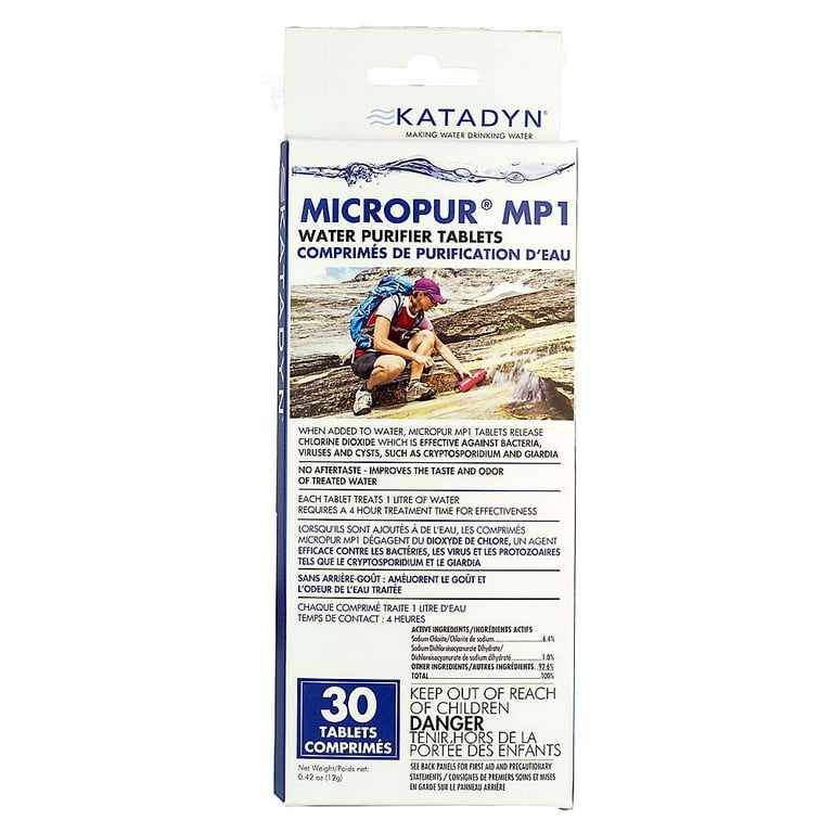 Water purifier Micropur® large tablets, one for every 10 litres of water, Water bath preservative, Disinfectant and biocides, Cleaning, Care, Aids, Labware