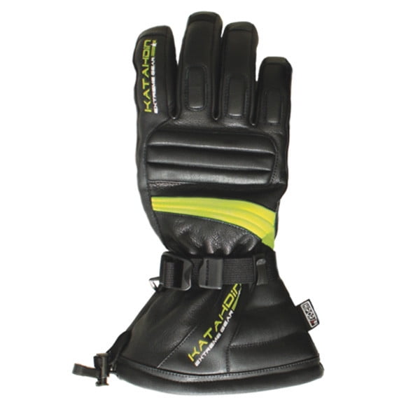 Katahdin Torque Mens Leather Snow Gloves Black/Hi-Viz XL
