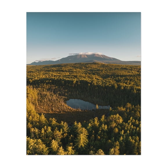 Katahdin Views 01 - Millinocket Maine Photography Landscape Nature Mountain Forest Scenic Autumn Rural Unframed Wall Art Print 6 x 8 inches