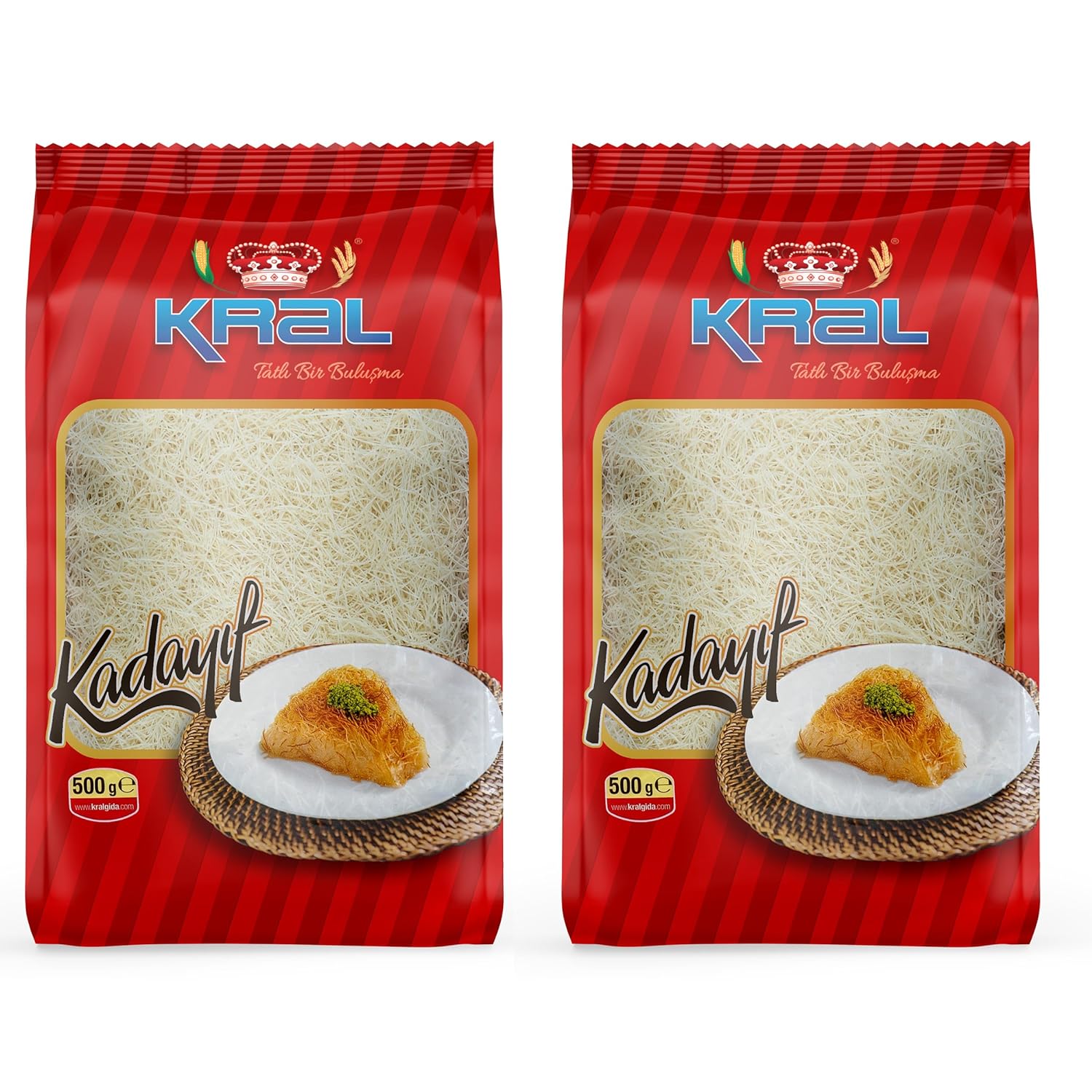 Kataifi Shredded Fillo Dough, Dried Kadayif Pastry Dough, Kataifi, Popular Syrup Sweetened Turkish Desserts, Shredded Phyllo Dough, Kunafa Dough, Loose Kanafeh Pastry 1.1lb (500g), 2 Packs