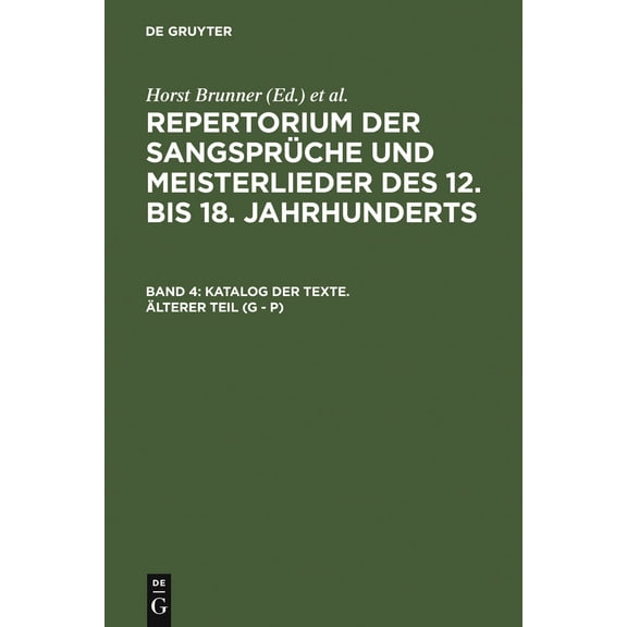 Katalog Der Texte. Älterer Teil (G - P) (Hardcover)