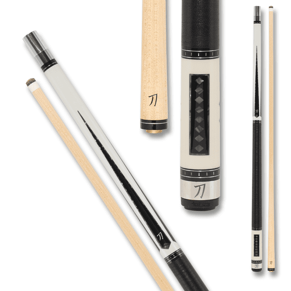Katana KAT01 Pool Cue Cream Stained with Smoke Pearlite and Black Rectangles Billiard Stick Billiards Cues