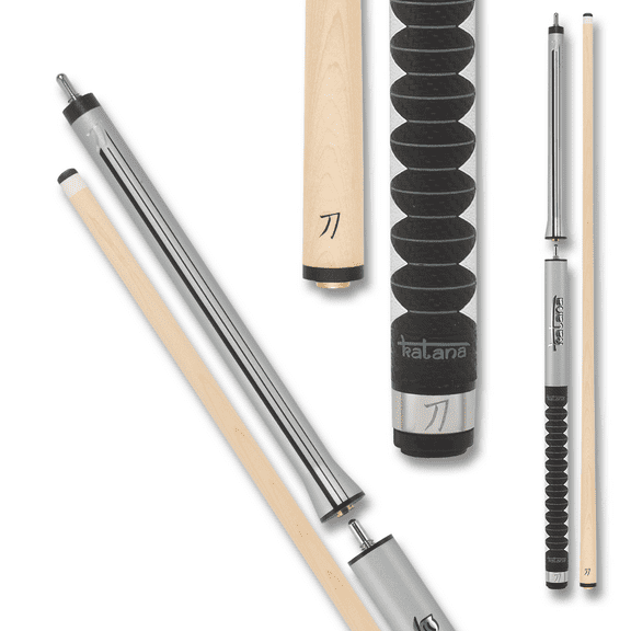 Katana KATBJ03 Break Jump Pool Cue Matte Silver, Black Race Stripes with Foil Billiard Stick Billiards Cues