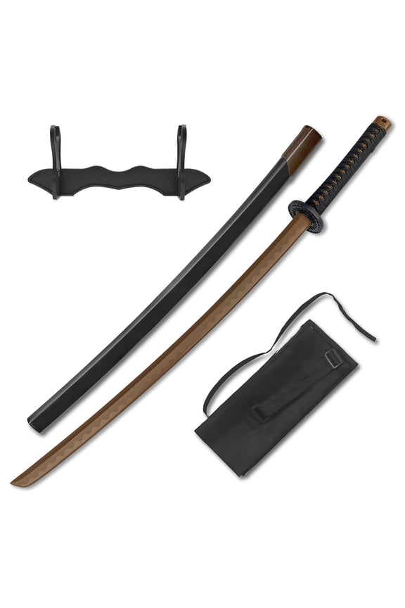 Katana Sword high Toughness Polypropylene Performing Training (41") Brown Katana Practice Scabbard Cosplay Aikido (Brown)