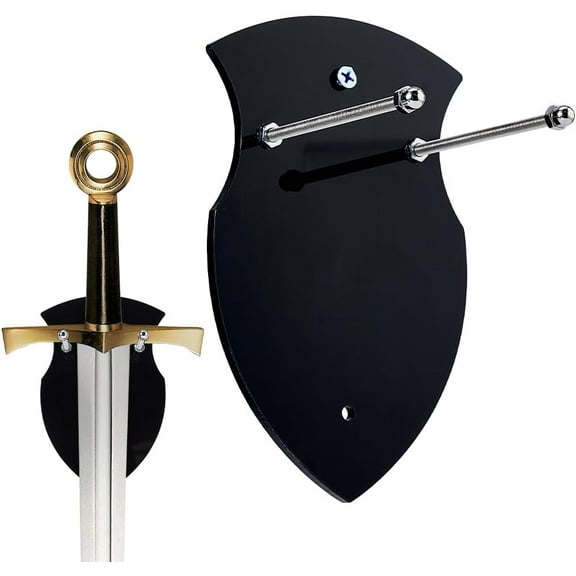 Katana Wall Mount Holder Black Plaque Swords Hanger Vertical Display Holder Single Stand Rack for DIY Swords Collectors Home Decor Men Husband Gift