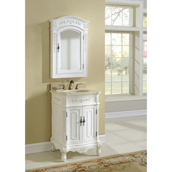 Katarina 24" Antique White Single Bathroom Vanity