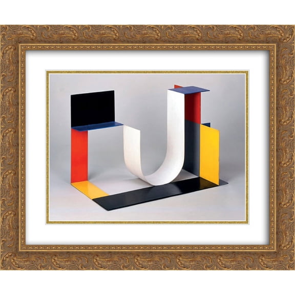 Katarzyna Kobro 2x Matted 24x20 Gold Ornate Framed Art Print 'Spatial Composition 4'