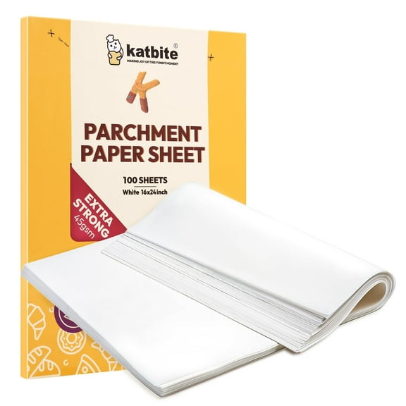 Katbite 100Pcs 16x24 inch Heavy Duty Parchment Paper Sheets,Parchment Sheets for Baking