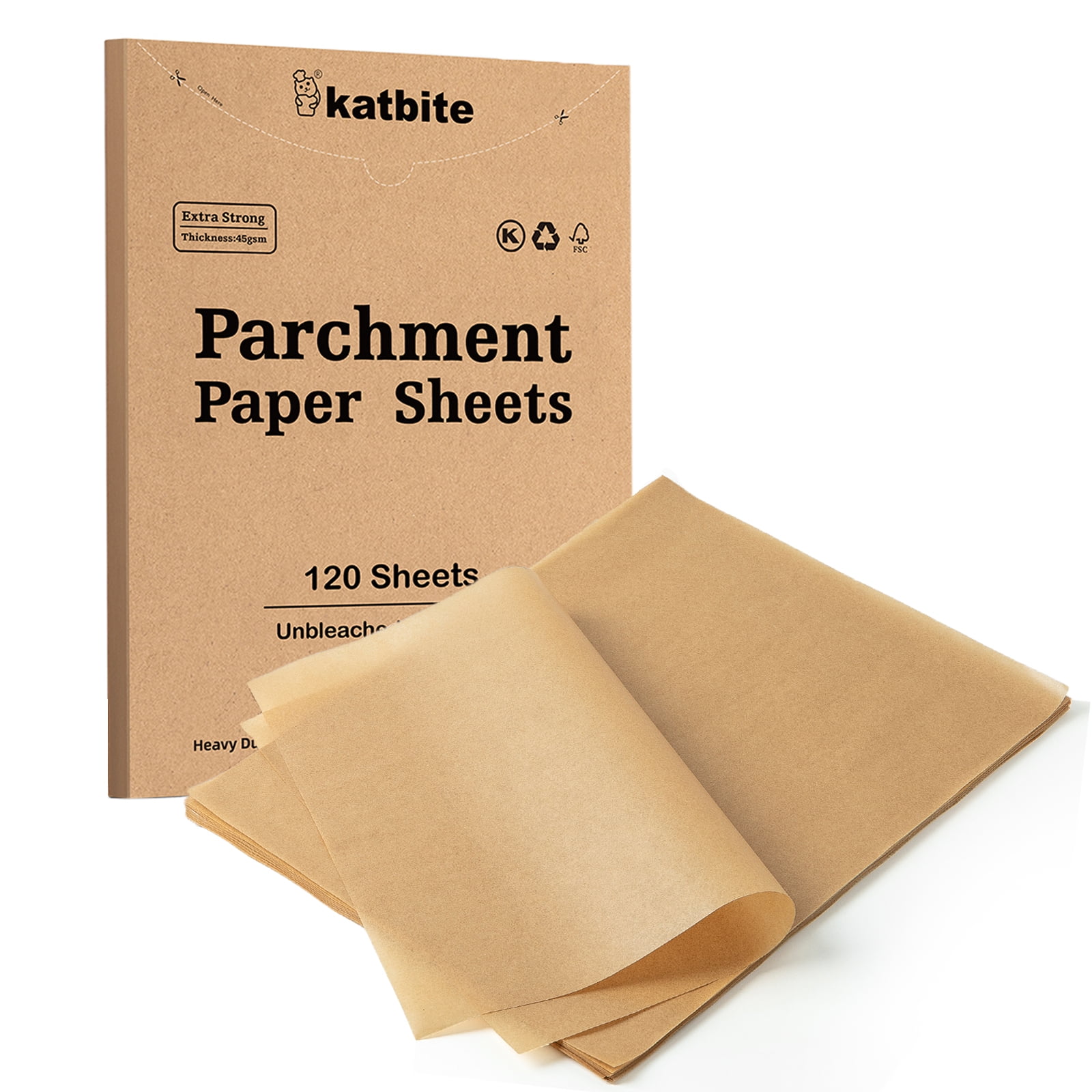 Katbite Heavy Duty 12x16 Inch 200Pcs Parchment Paper in 2 packages
